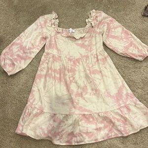 Pink Tie Dye Love & Peace dress